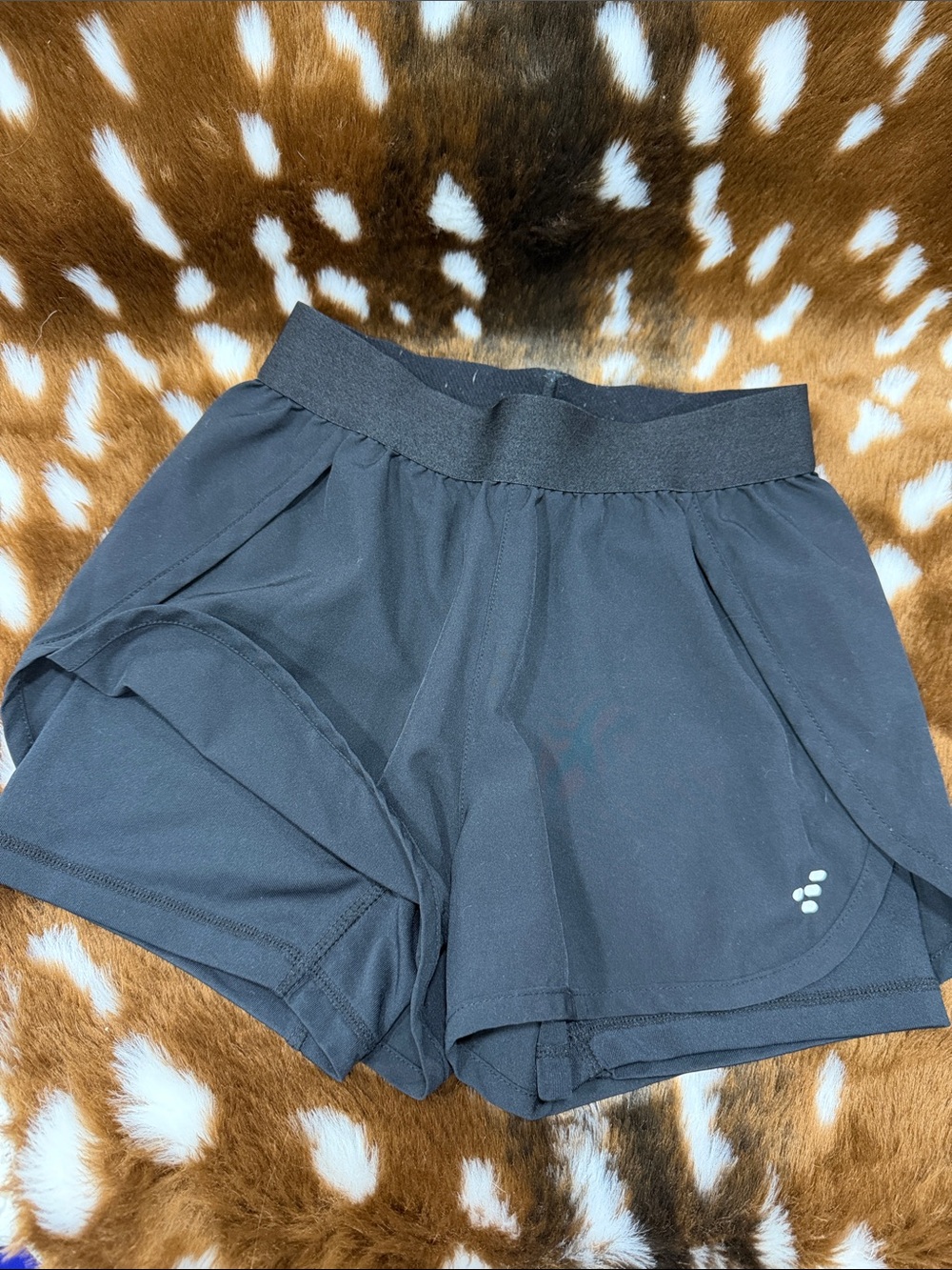 bcg Black Layered Athletic Shorts with Elastic Waist